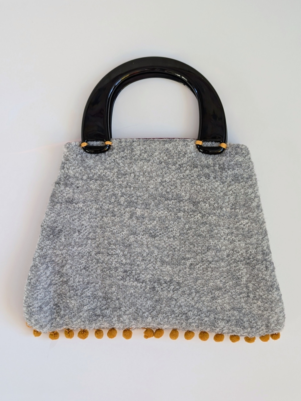 Natural Life Gray Owl Appliqué Clutch Bag with Black Handles - Picture 2 of 8